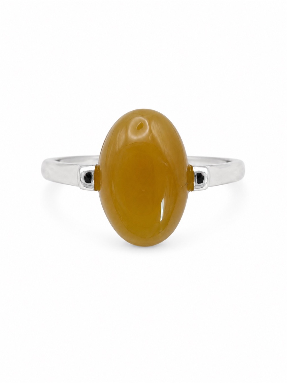 Golden Jade Oval Ring (#R61) - Picture 1 of 4
